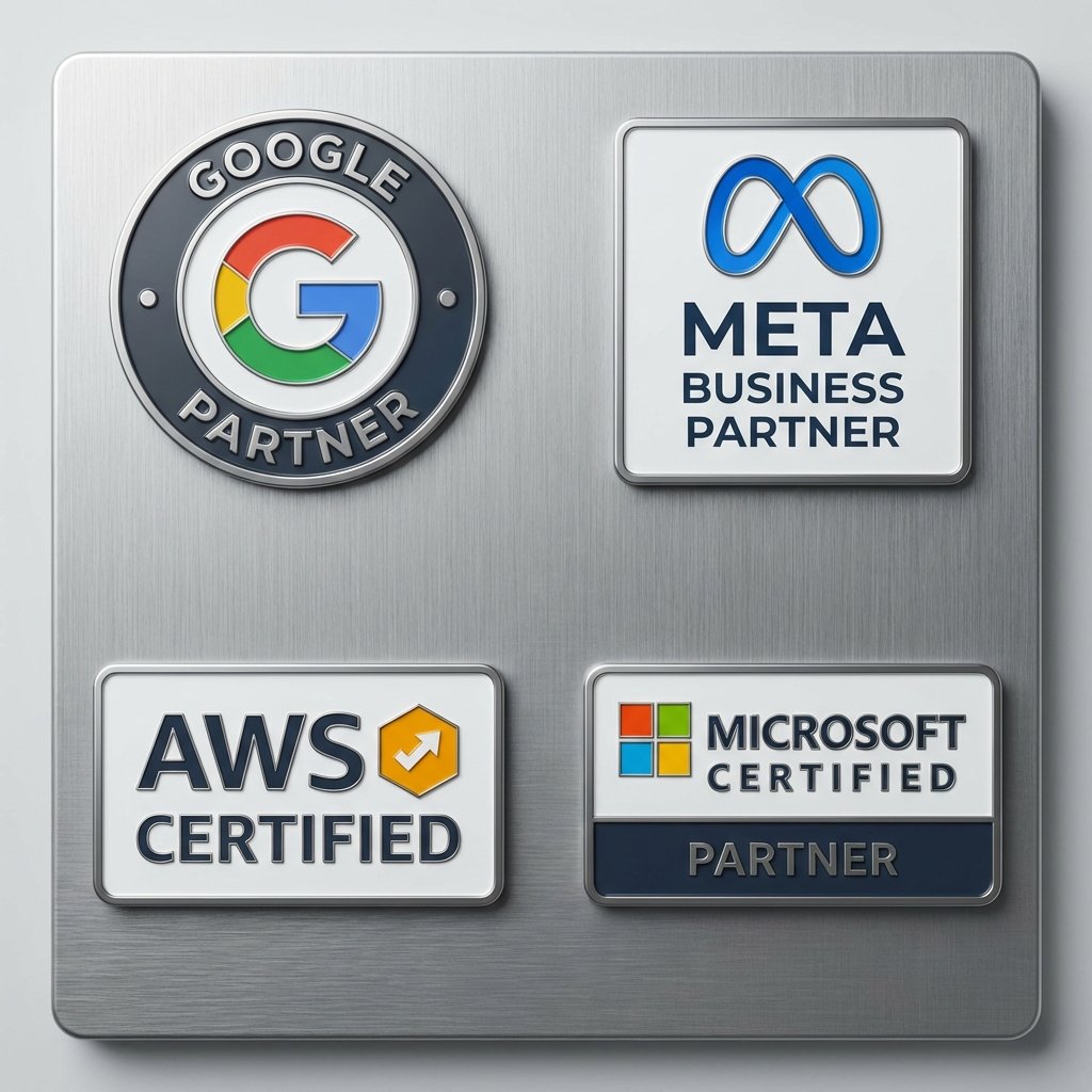 Google Partner, Meta Business Partner, AWS Certified, Microsoft Partner